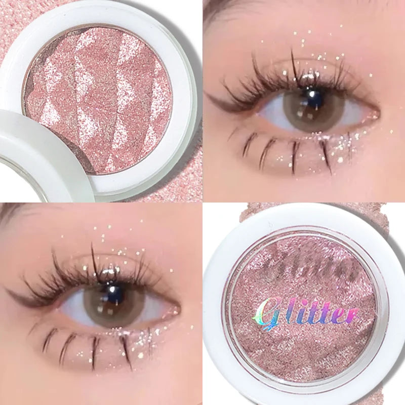 Gold Brown Cream Glitter Eyeshadow Palette Highlighter Shimmer Makeup Brighten Sparkling Shiny Punk Smoky Monochrome Eye Shadow