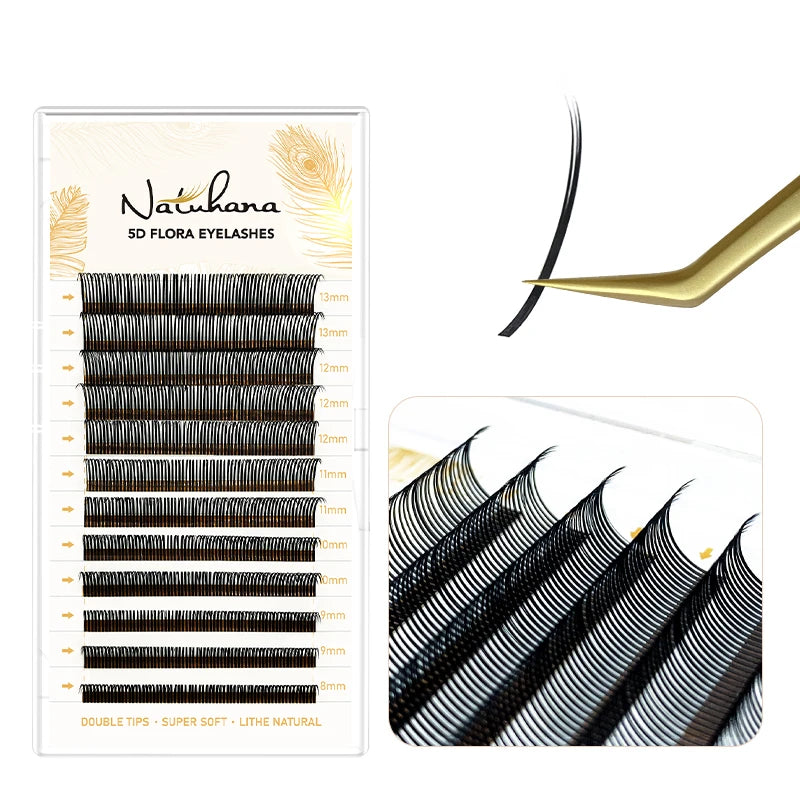 NATUHANA New 0.07mm Wet Eyelash Extension Manga Wispy Cosplay Type Spikes Lashes Extensions Volume Premade Fans Lashes Supplies