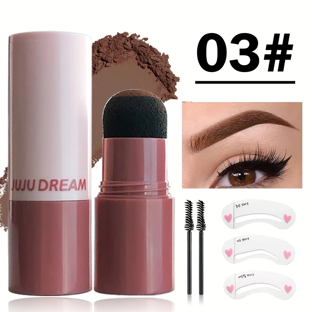 2-in-1 Full Brows & Hairline Kit - Eyebrow Stamp With Templates & Brush, Waterproof Long-Lasting Sweatproof, Unisex, Hairline