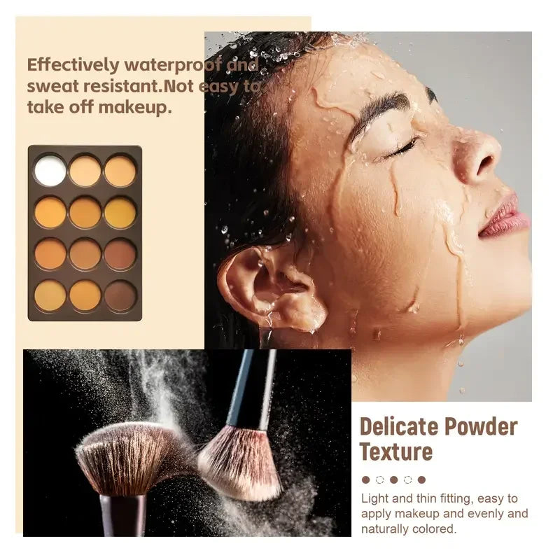 Matte Pressed Powder Bronzer & Face Sculptor Palette 12 Colors Long-Lasting Natural Waterproof Female Cosmetic Trimming