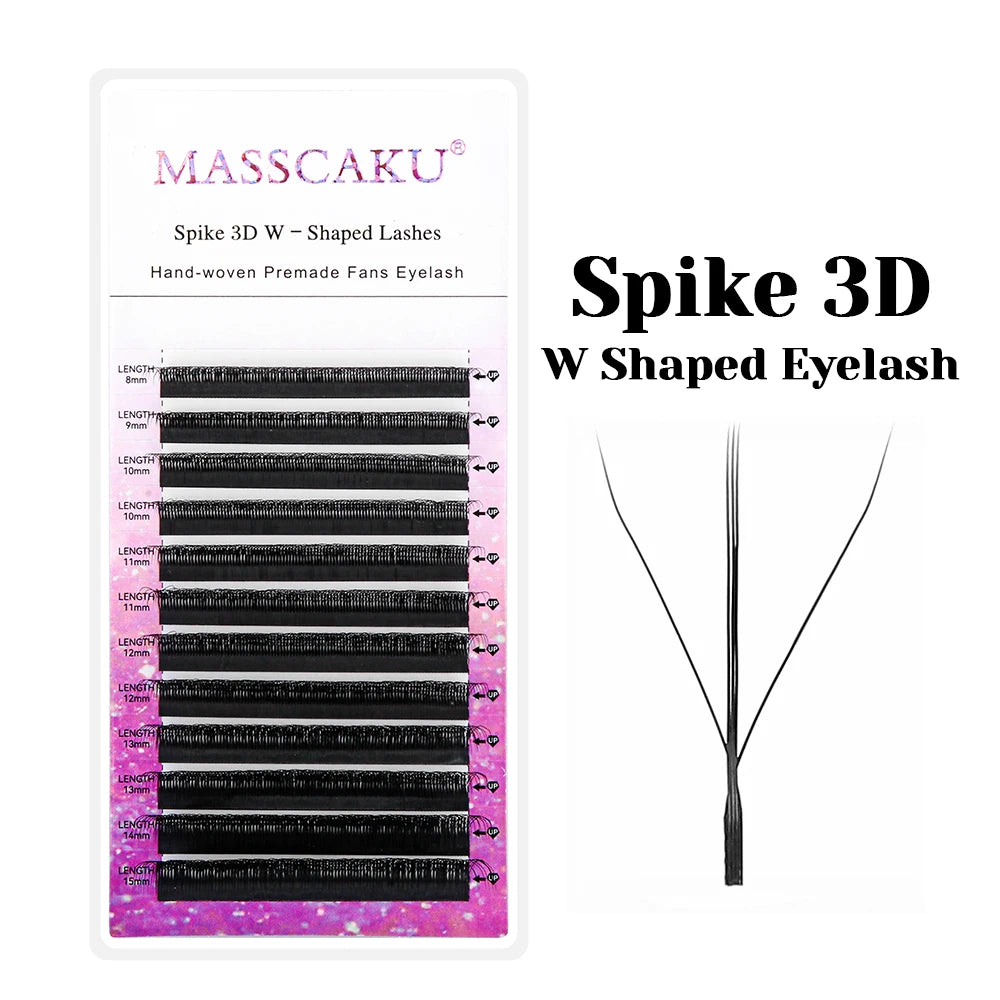 MASSCAKU Wholesale C/D Curl Faux Mink Premade Volume Fans Lash Individual Fluffy 6D 7D 8D 9D 10D W Style Eyelash Easy to Pick