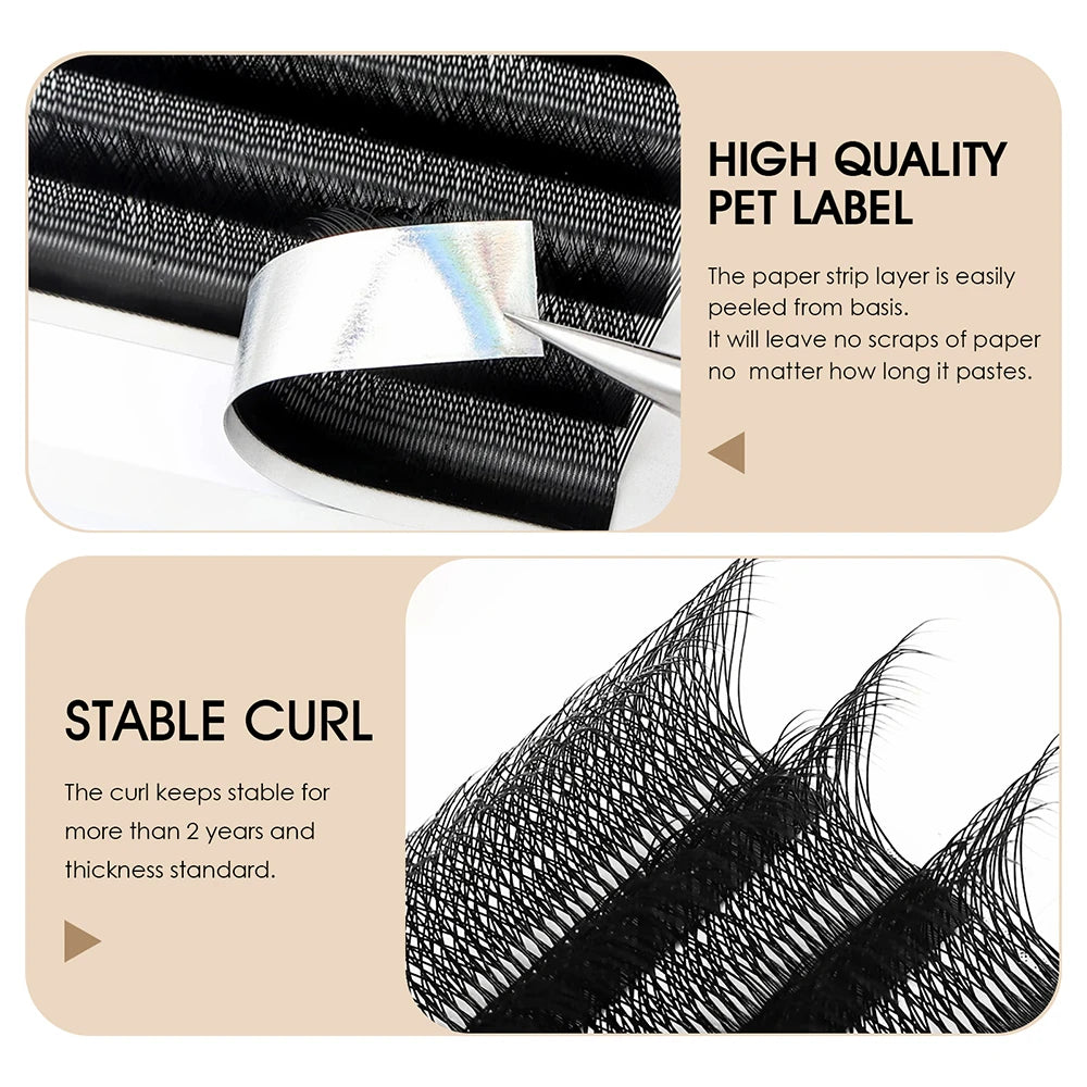 MASSCAKU Wholesale C/D Curl Faux Mink Premade Volume Fans Lash Individual Fluffy 6D 7D 8D 9D 10D W Style Eyelash Easy to Pick