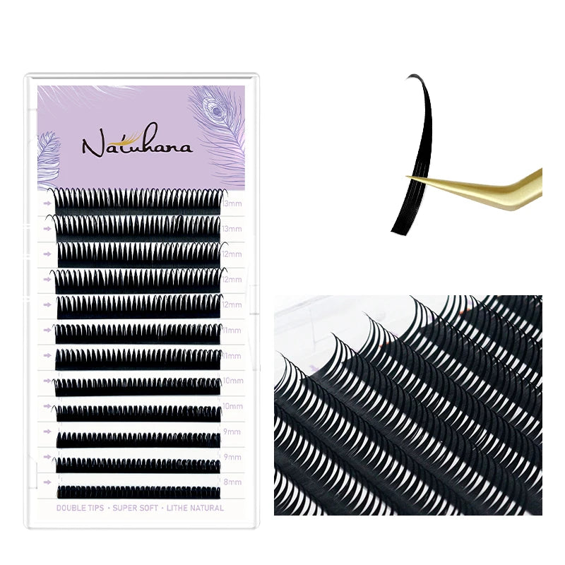NATUHANA New 0.07mm Wet Eyelash Extension Manga Wispy Cosplay Type Spikes Lashes Extensions Volume Premade Fans Lashes Supplies