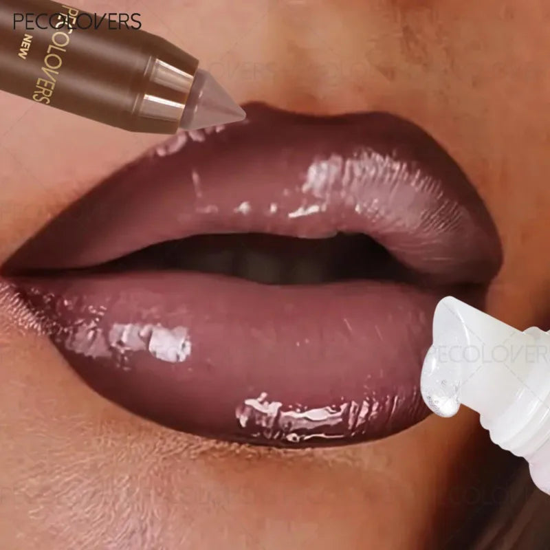 1SET Lip Liner Pencil Set, Lip Liner with Lip Gloss, Outline Lip Contour, Moisturize Lips, Full Andarming Lips, Lip Makeup