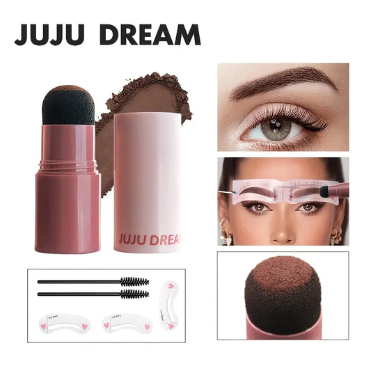 2-in-1 Full Brows & Hairline Kit - Eyebrow Stamp With Templates & Brush, Waterproof Long-Lasting Sweatproof, Unisex, Hairline