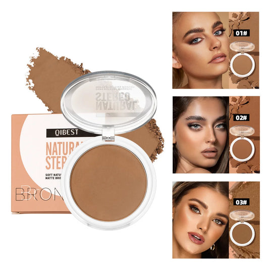 Contour Palette with Mirror Shadow Powder Bronzer Three-Dimensional Nose Shadow Repair Powder Facial Concealer Cosmetics Makeup