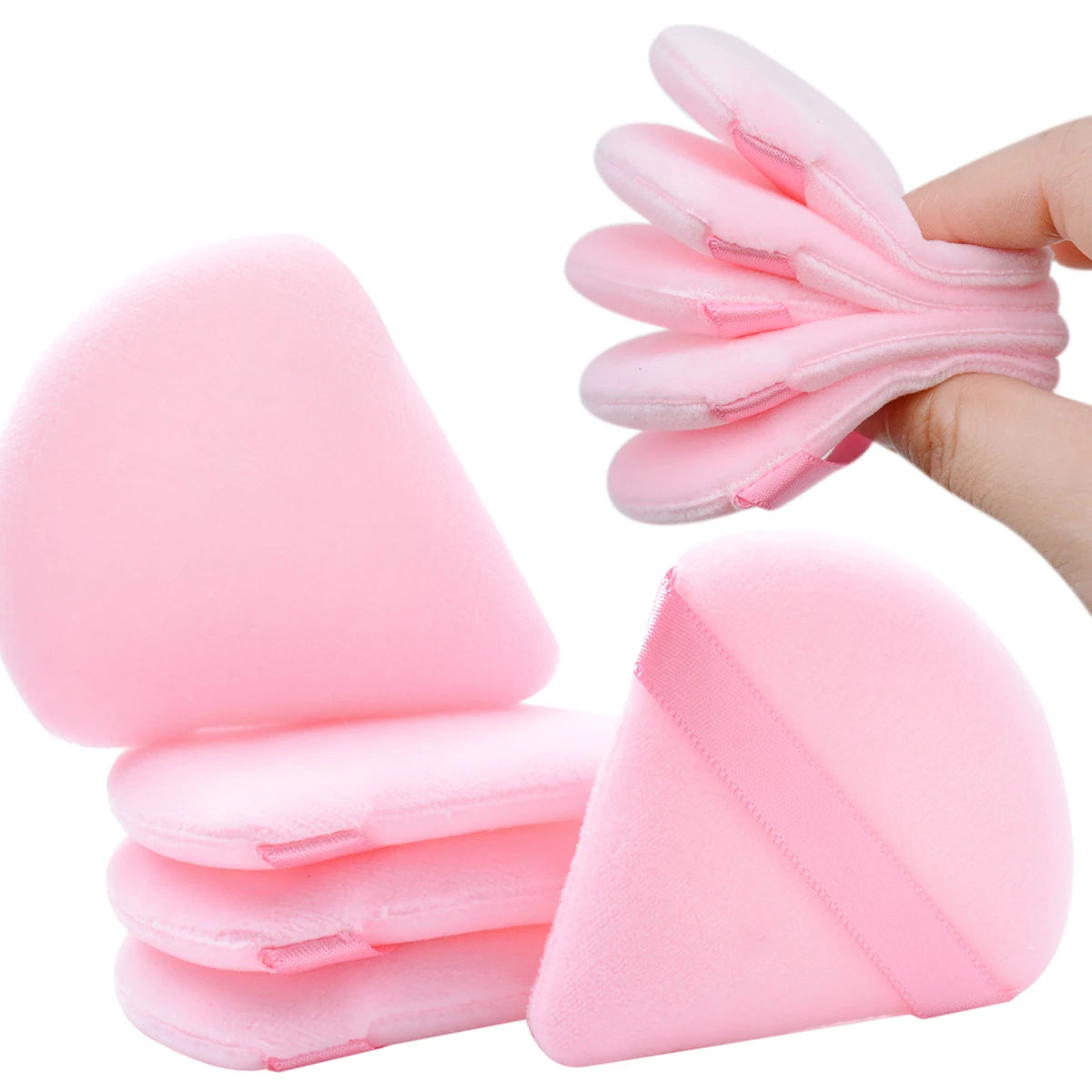 7Pcs Triangel Makeup Powder Puff Soft Velvet Cosmetic Sponges For Contouring, Eye Corners Air Cushion