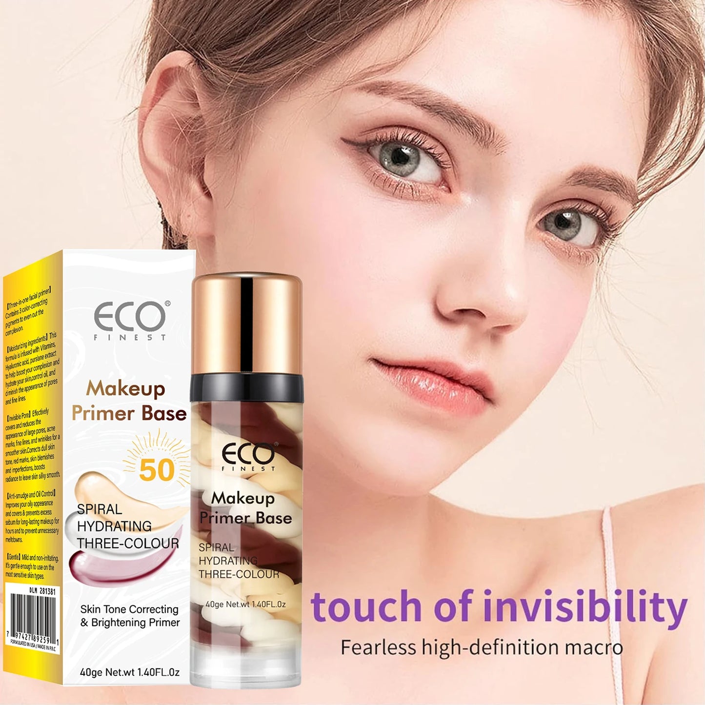 2-Pack 40g Radiant Makeup Primer Moisturizing Even Skin Tone Blemish & Pore Covering Color Makeup Base