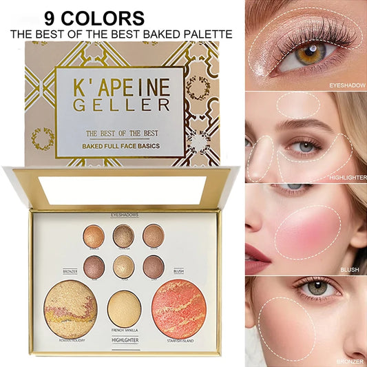 All-in-one Makeup Palette with Eye Shadow,Contouring, Blush, Highlighter, and Eyelid Brightening in One, Women Makeup Gift Set