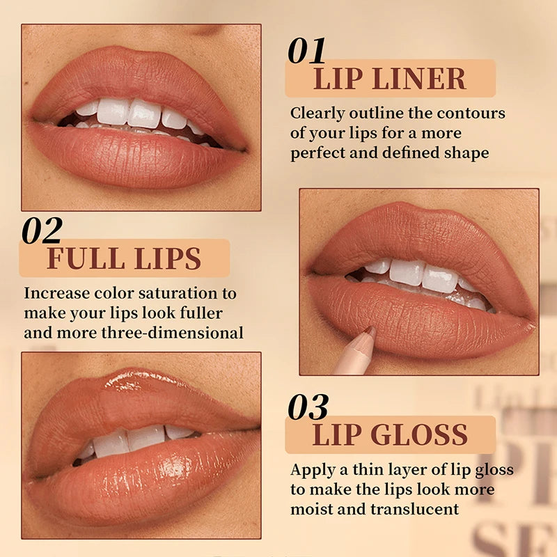 12 piece matte lipliner set, smooth and easy to apply, non smudging and non fading, natural makeup effect