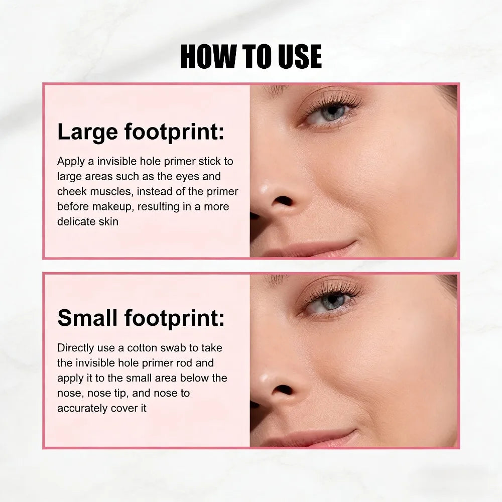 Pore Minimizing Primer Stick Hydrating Concealer All Skin Types Portable Travel Makeup Essential Flawless Base