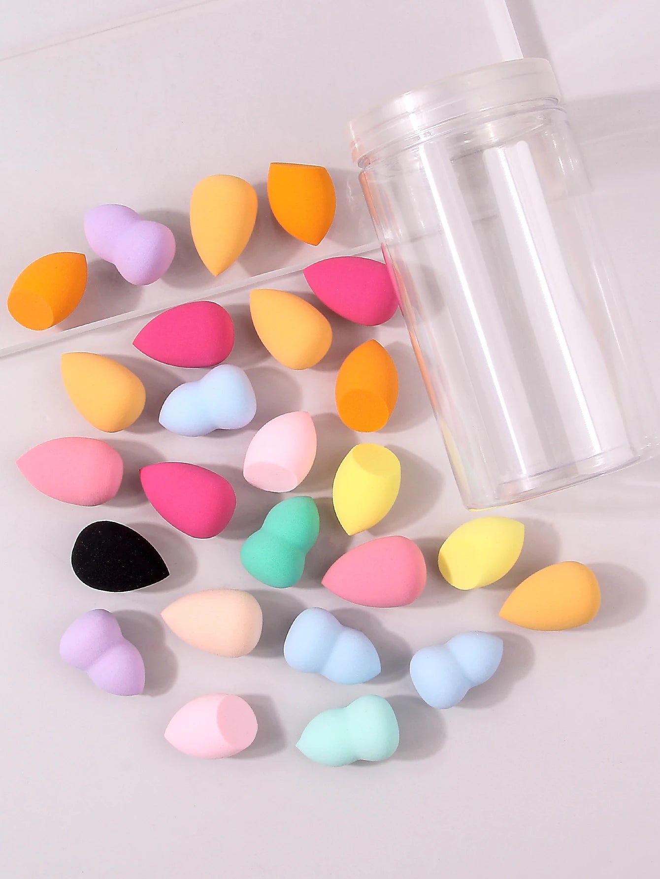 10/25/50/100-Pack Random Color & Shape Makeup Sponges, Latex-Free Blending Tools for Liquid/Cream/Powder