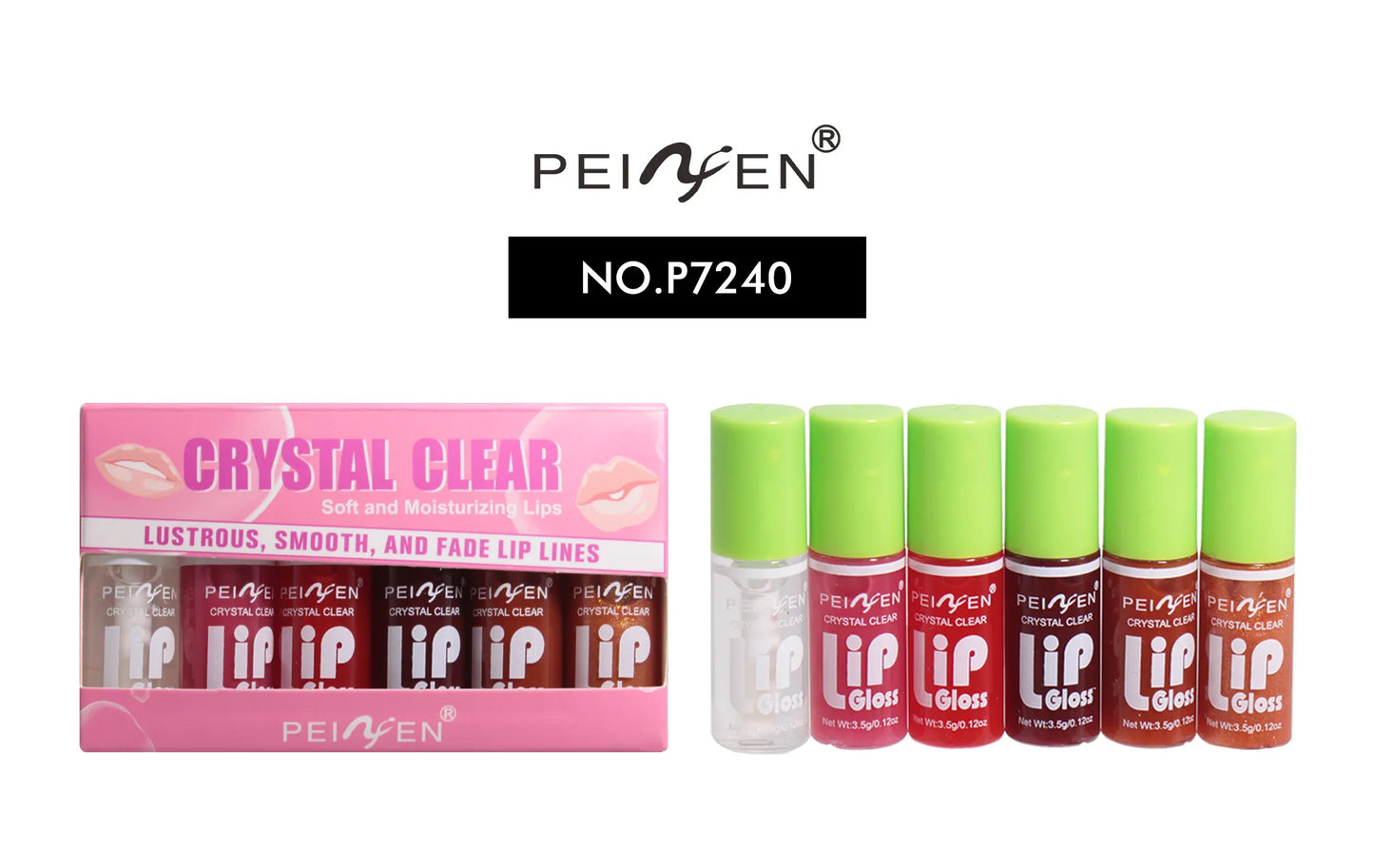 6 Pieces Glass Mirror Lip Gloss Set Hydrating Lightweight Lip Balm Glossy Shimmer Sheer Tint Peach Cherry Pink
