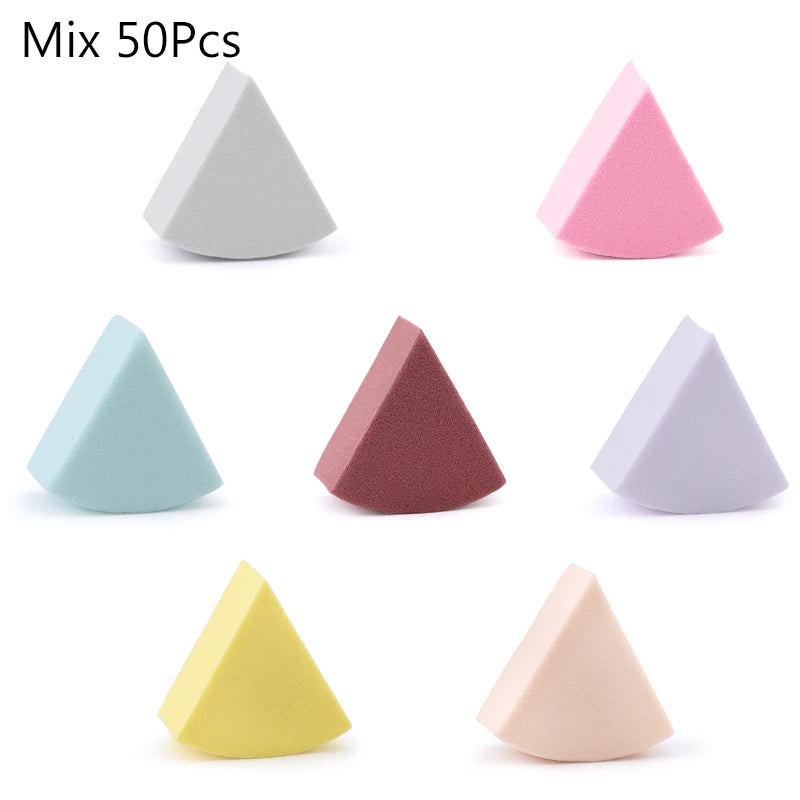 20/50 Pcs Triangle Makeup Blender 7 Colors Liquid Foundation Powder Wet and Dry Makeup Sponge
