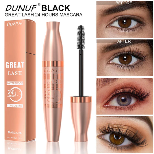 DUNUF 1pcs & 2pcs & 5pcs Black Mascara Long-lasting Waterproof, Non-fading,Sweat-proof, Easy to Color and No Smudging