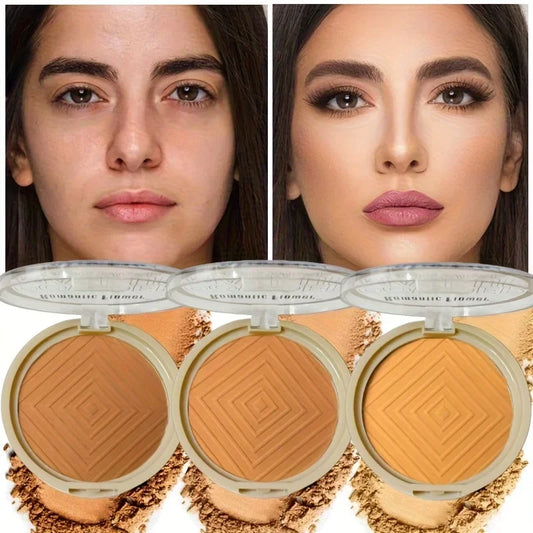 3-Color Contour Palette Dark Bronzing Powder Makeup For Face Highlighter Bronzer Long-Lasting Concealer Cosmetics