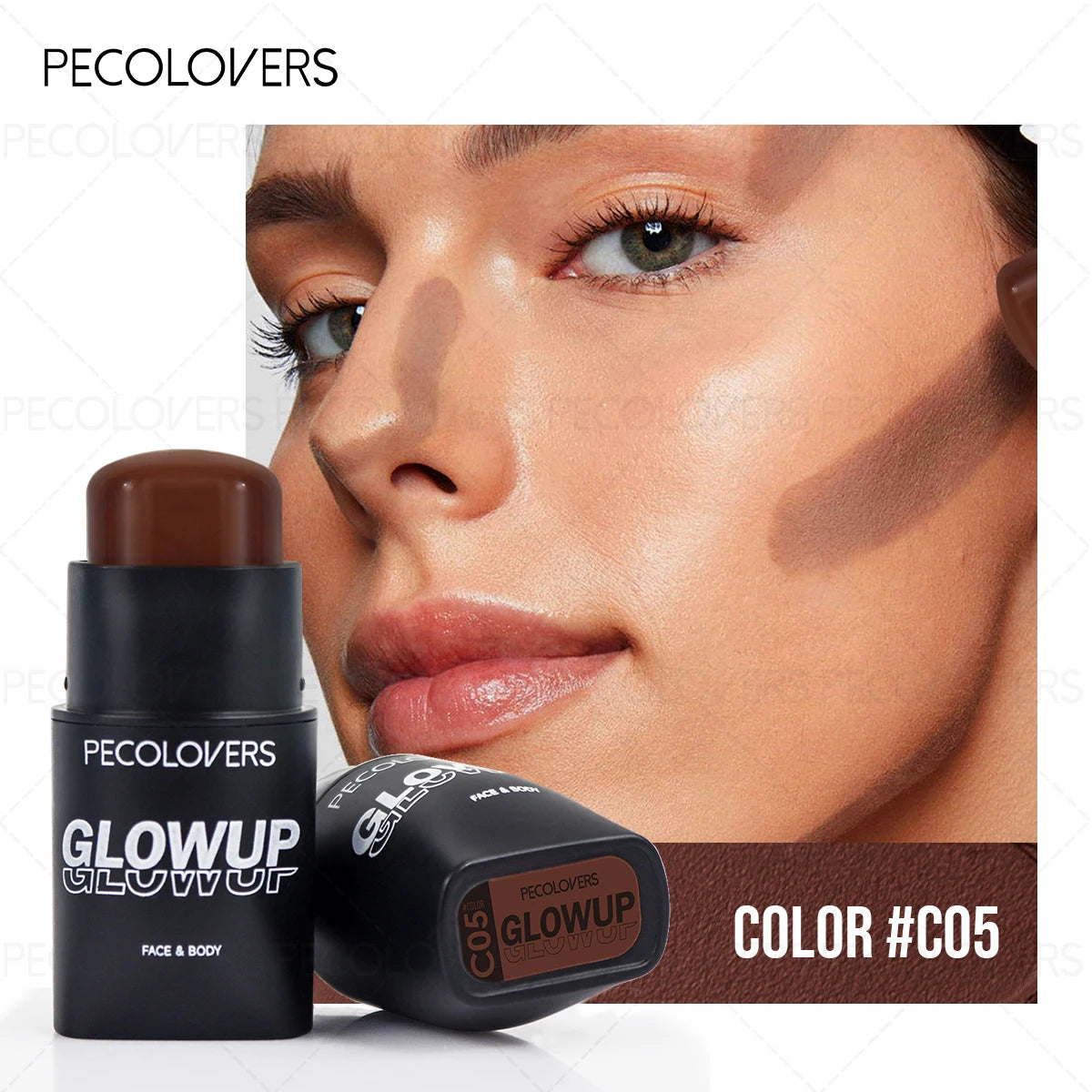 1 Pc Long-lasting Face Contour Stick, 3D Face Natural Shadow Look, for All Skins, Highlight & Contour & Concealer Face Makeup