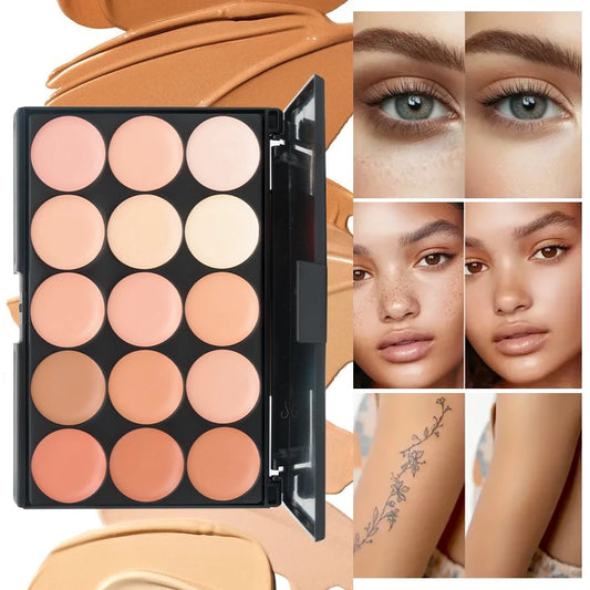 15 Colors Face Concealer Cream Contour Palette Makeup,Full Coverage Concealer Maquillaje,Foundation Concealer for All Skin type