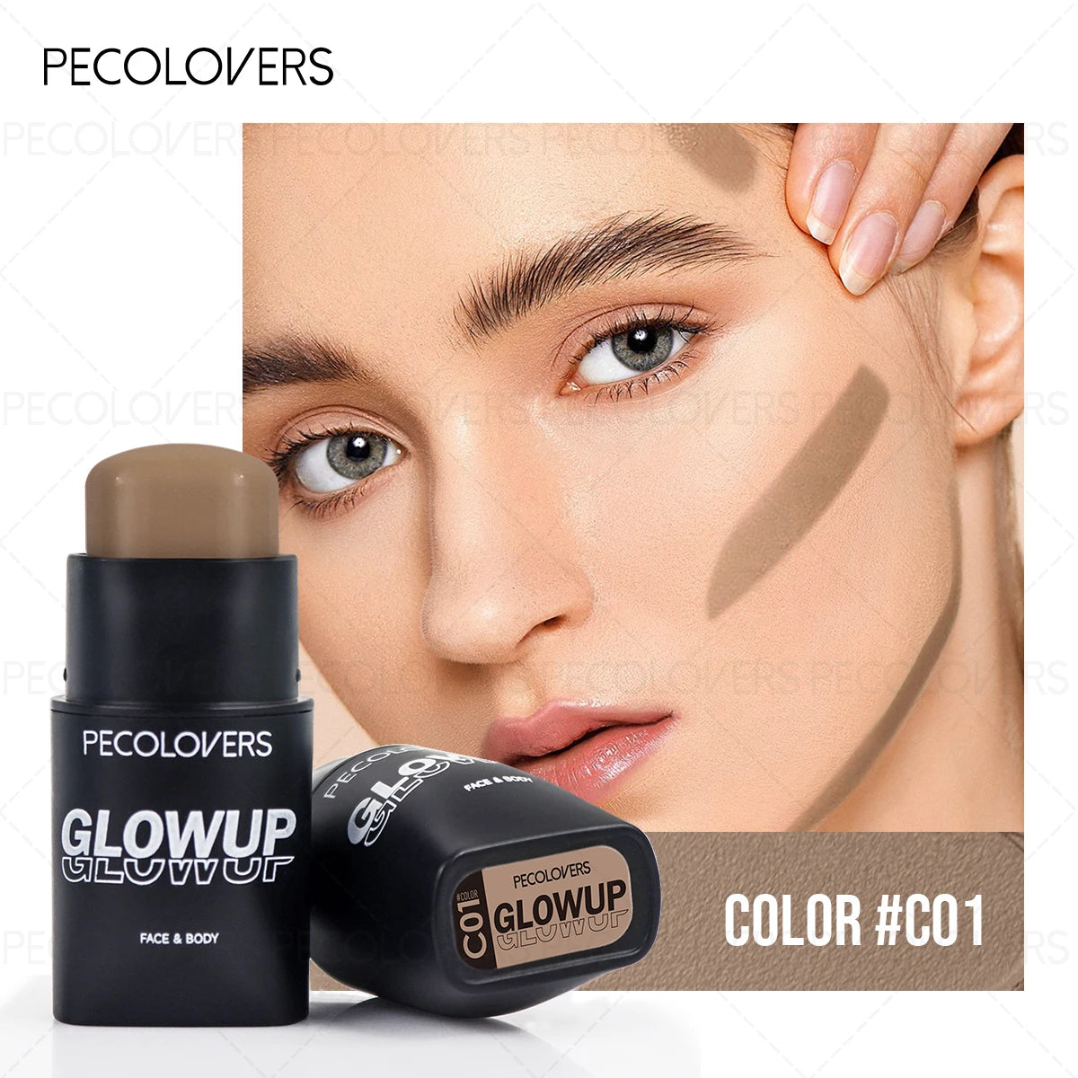 1 Pc Long-lasting Face Contour Stick, 3D Face Natural Shadow Look, for All Skins, Highlight & Contour & Concealer Face Makeup