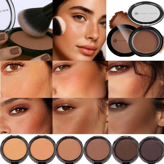 Silky Matte Bronzer Setting Makeup Contour Powder Long lasting 3D Face Shaping Concealer Deep Contouring Nose Shadow Palette