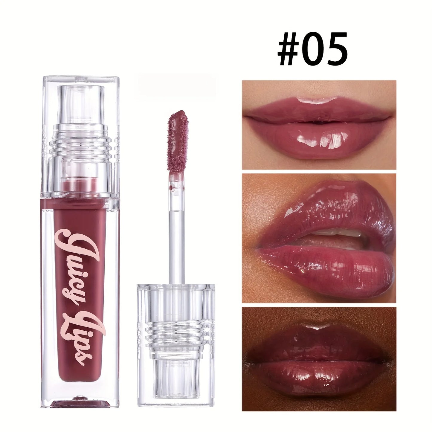 Hydrating Crystal Lip Oil - Plumping & Moisturizing Gloss with Tinted Shades for All Skin Types