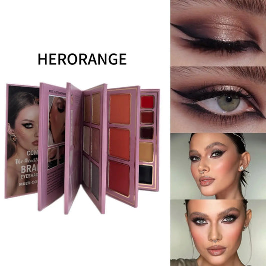 Book-Style 78-Color Makeup Palette - Shimmer & Matte Eye Shadows, Highlighter & Contour, All-in-One Professional Kit