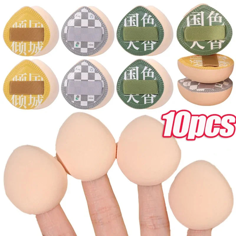 Finger Mini Puff Professional Cosmetic Cushion Puff Concealer Foundation Detail Puffs Finger Puff Set Makeup Sponge Beauty Tools