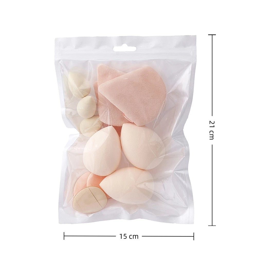 12Pcs Soft All-Purpose Makeup Sponge Set 4Types Beauty Tools Cosmetic Puff Dry Wet Dual Use Foundation Sponges Powder Puff