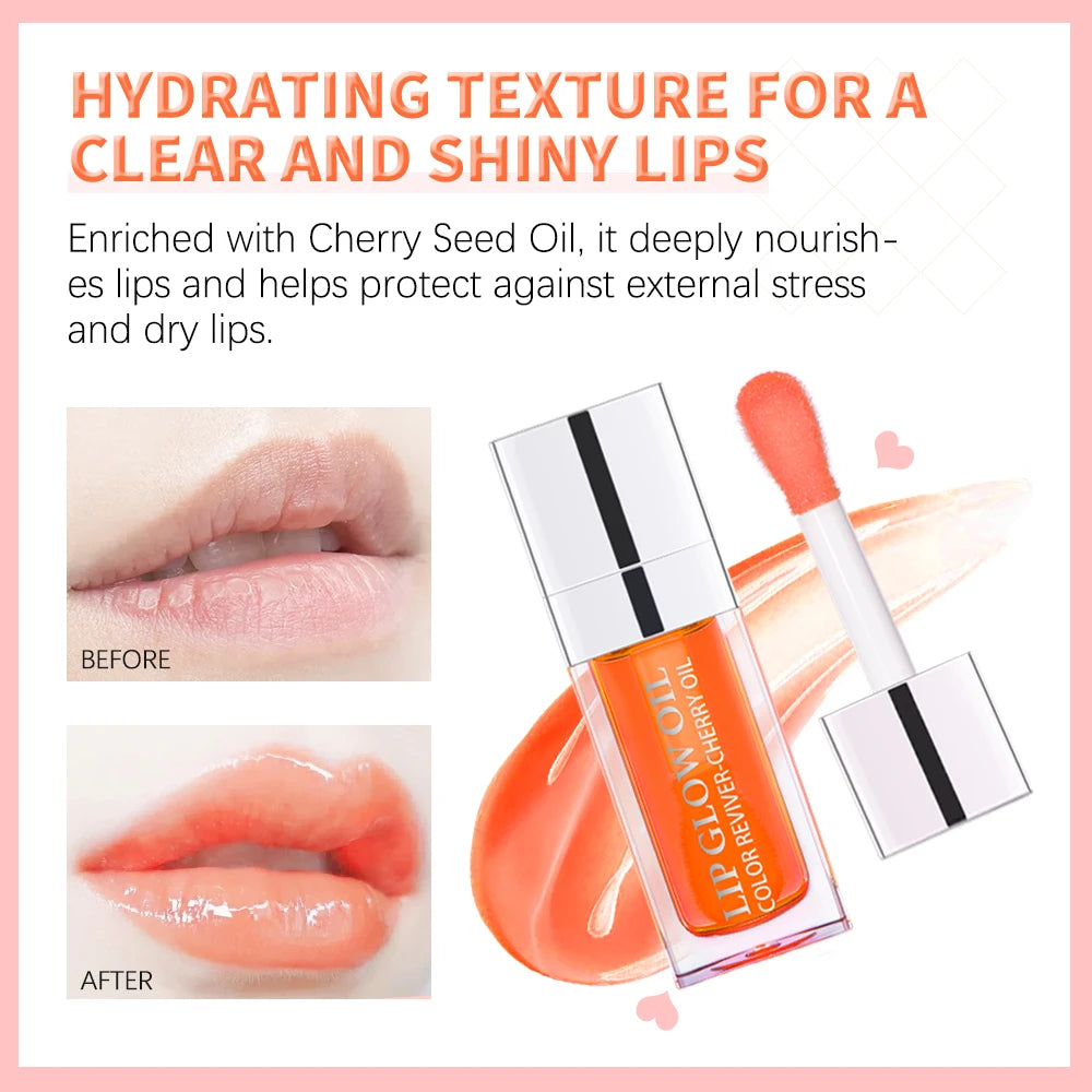 Crystal Jelly Lip Glow Oil 6ml Moisturizing Plumping Lip Gloss Makeup Sexy Plump Lip Glow Oil Tinted Lips Plumper Care Cosmetics