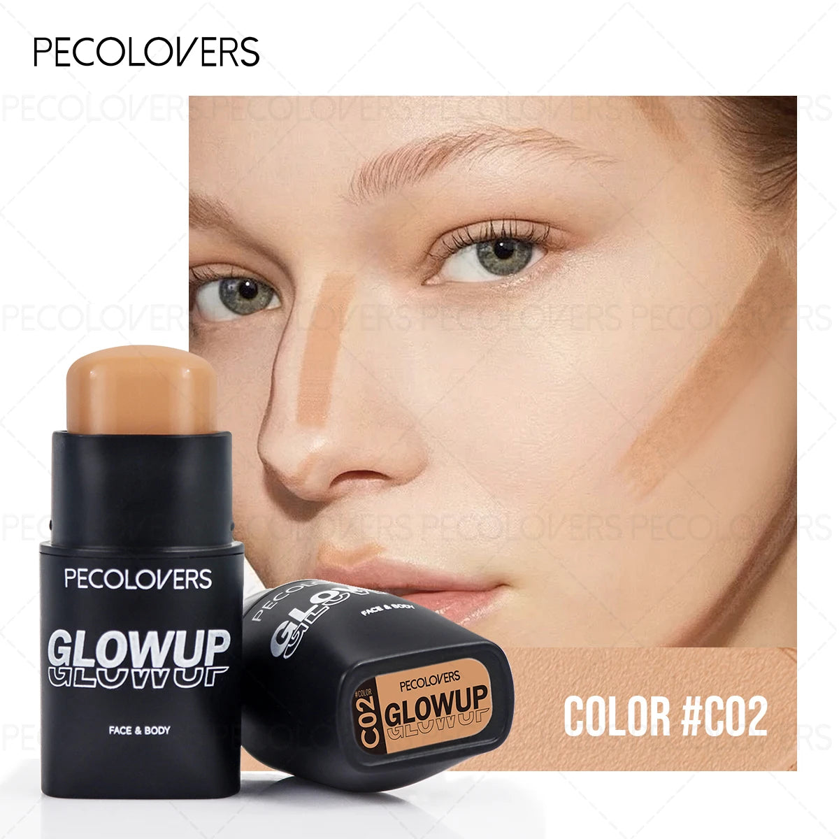 1 Pc Long-lasting Face Contour Stick, 3D Face Natural Shadow Look, for All Skins, Highlight & Contour & Concealer Face Makeup